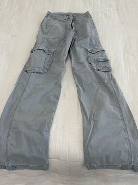 American Eagle Outfitters Gray Men's Cargo Pants - Utility Pocket Style
